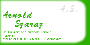 arnold szaraz business card