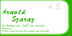 arnold szaraz business card